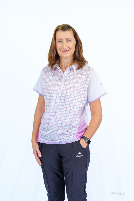 NEW Henselite Ladies Style 23 Blouse White/Lilac