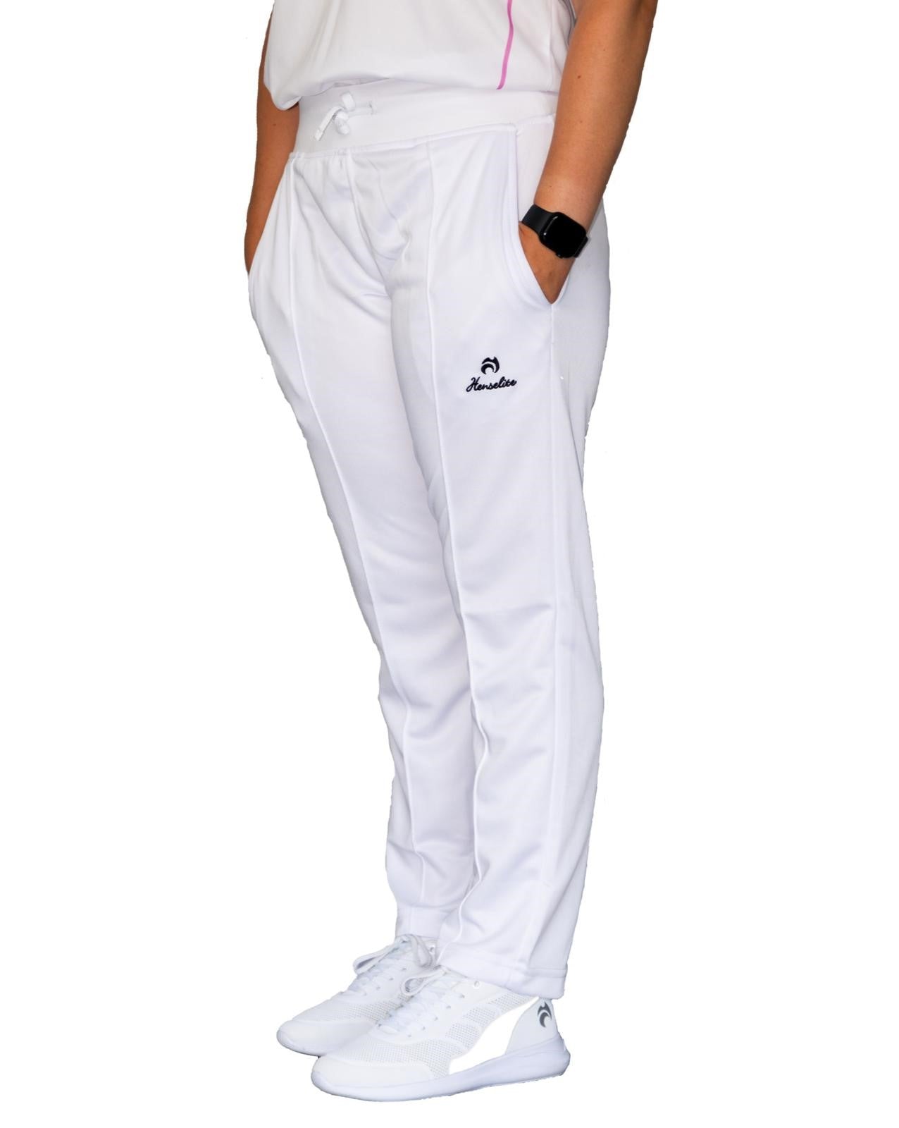 Henselite Ladies Fit High Waist Sports Trousers White